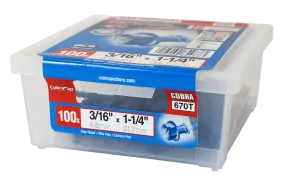 3/16"x1-1/4" Hex Head CobraTap Concrete Screws (100/Box)