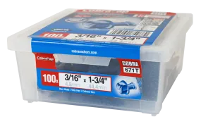 3/16"x1-3/4" Hex Head CobraTap Concrete Screws (100/Box)