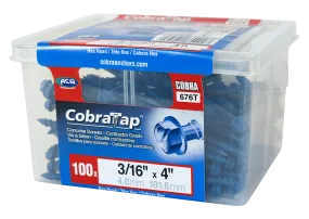 3/16"x4" Hex Head CobraTap Concrete Screws (100/Box)