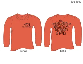 336-6040 T-Shirt, Long Sleeve, Hellfighters Fish/Do You Know The One (Rust)