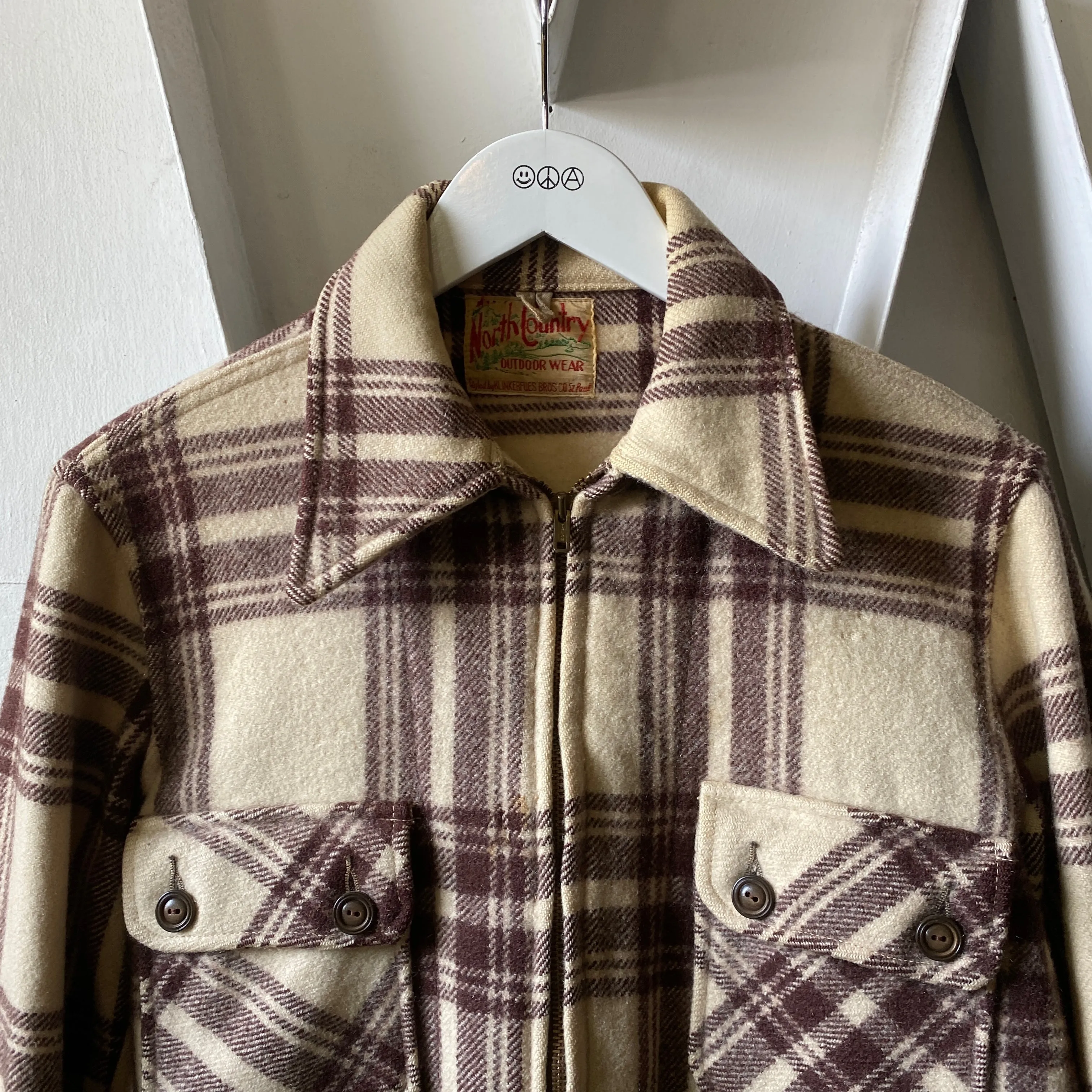 50’s Plaid Wool Jacket - Medium