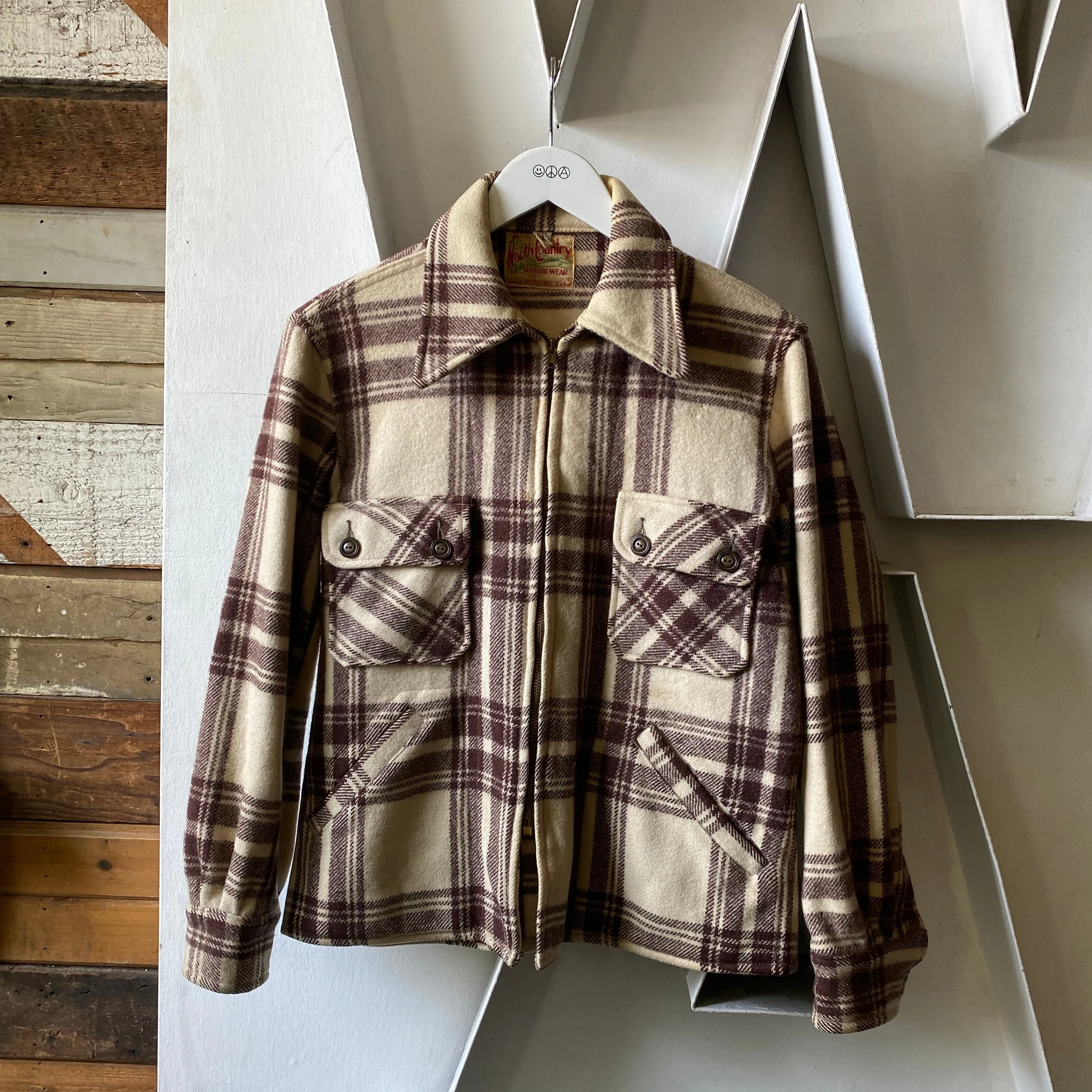 50’s Plaid Wool Jacket - Medium