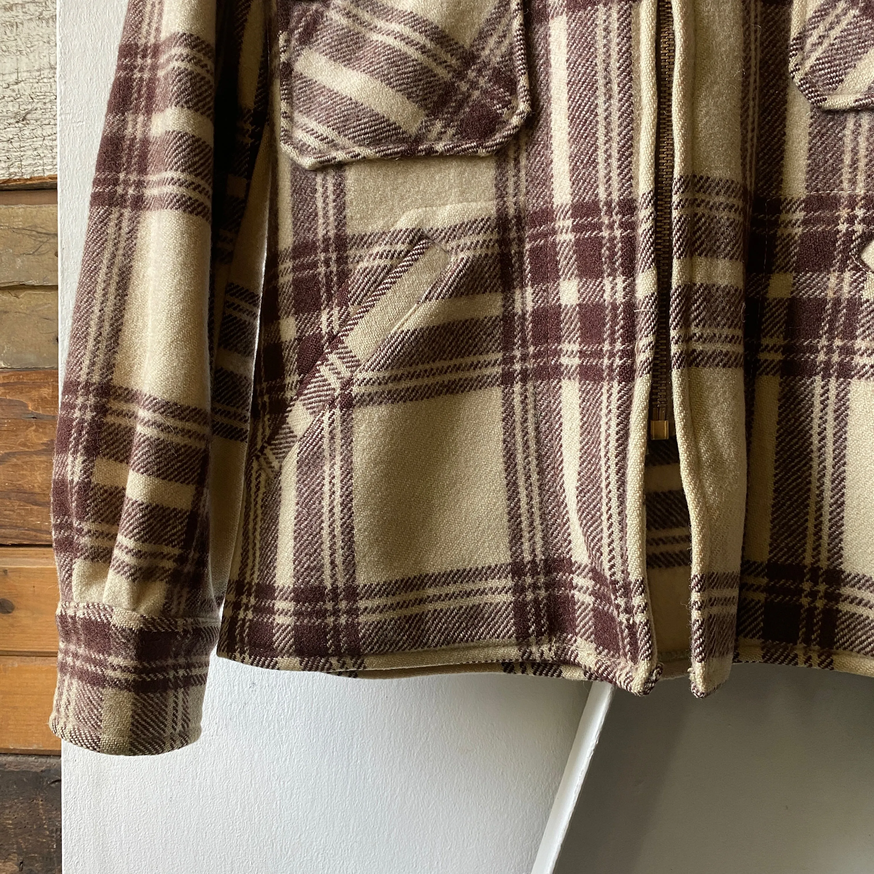50’s Plaid Wool Jacket - Medium