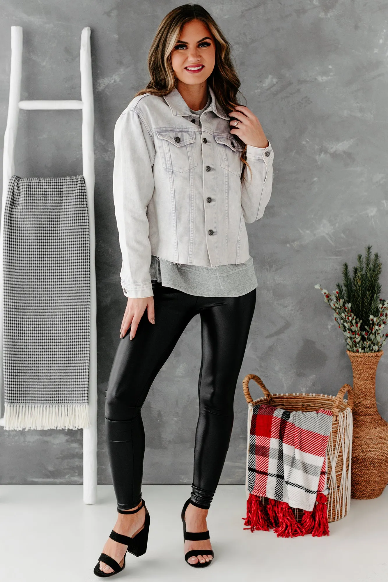 Arendelle Raw Hem Denim Jacket (Lavender)