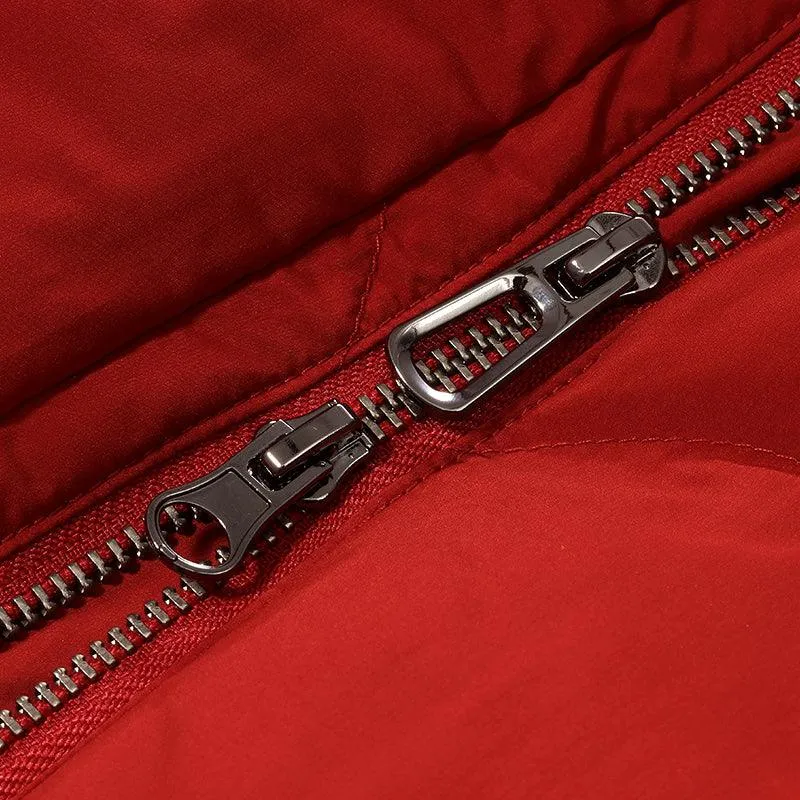 Black Long Goose Down Coat (With Waist Pack)