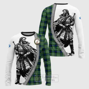 Blackadder Tartan Clan Crest Long Sleeve T-Shirt with Highlander Warrior Celtic Style