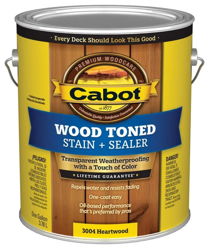 Cabot 140.0003004.007 Deck and Siding Stain, Heartwood, Liquid, 1 gal :GAL: QUANTITY: 4