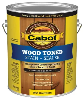 Cabot 140.0003004.007 Deck and Siding Stain, Heartwood, Liquid, 1 gal :GAL: QUANTITY: 4