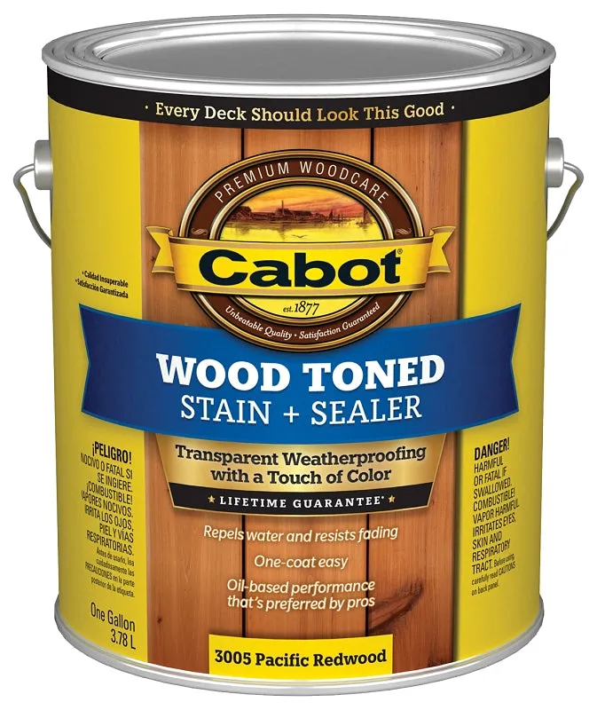 Cabot 3000 Series 140.0003005.007 Deck and Siding Stain, Pacific Redwood, 1 gal :GAL: QUANTITY: 4