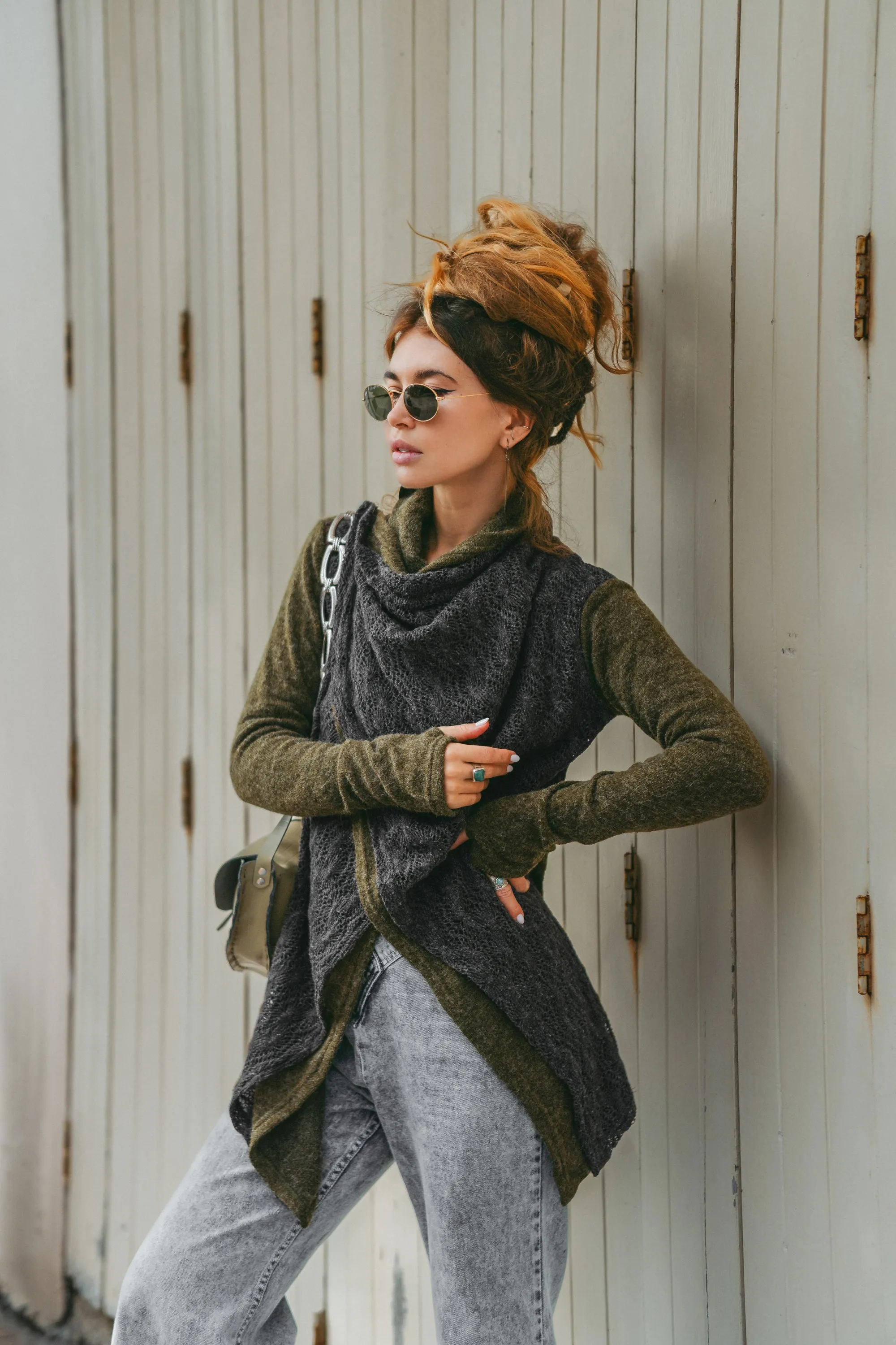 Convertible Jacket Mila Olive - Charcoal