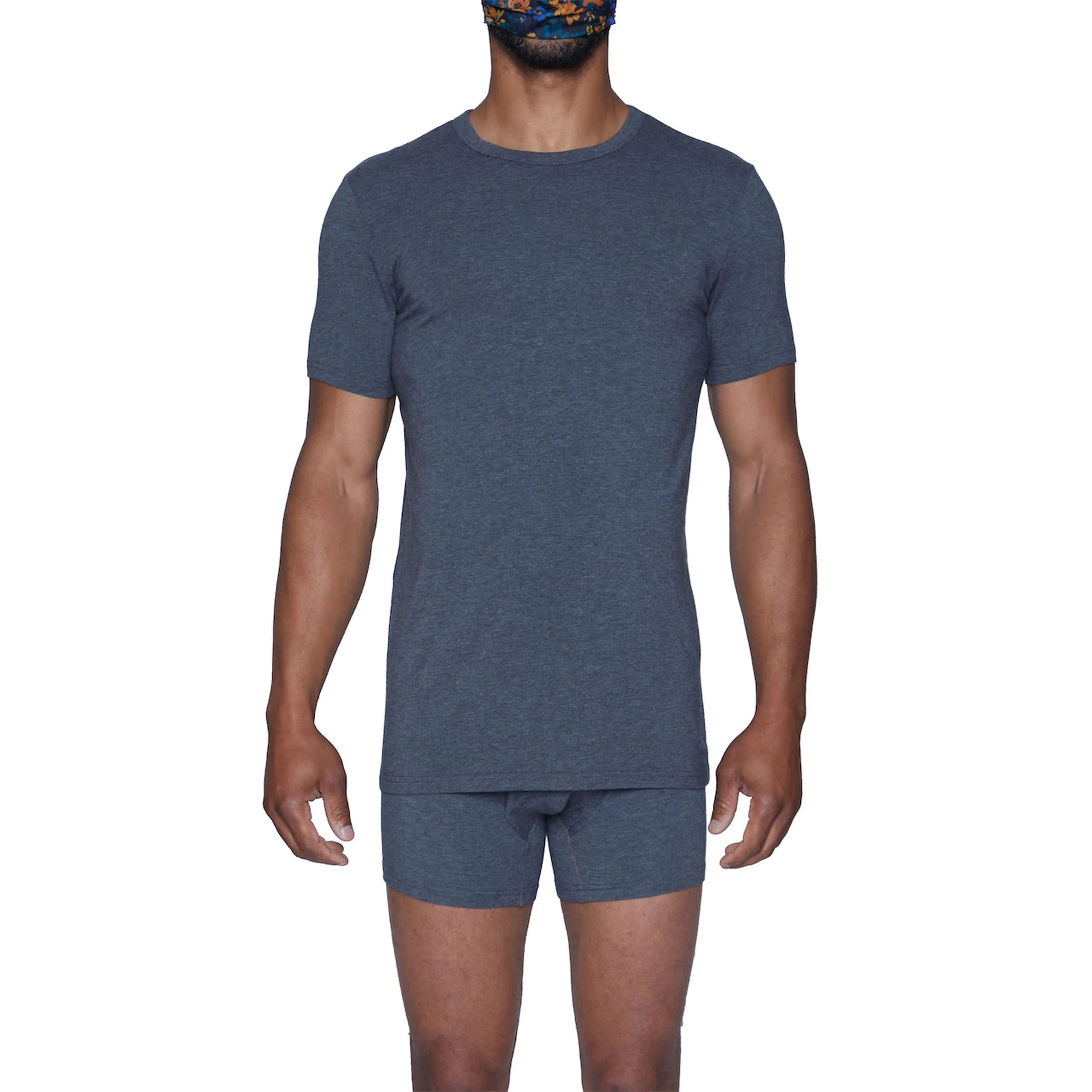 Crew Neck Undershirt in Charcoal Heather (Size X-Large) by Wood Underwear