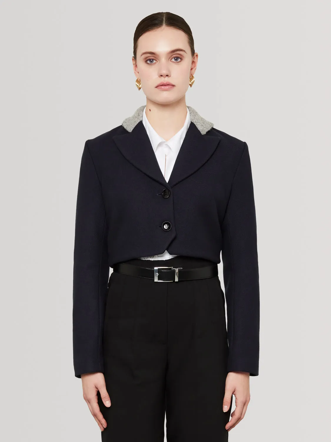 Cropped Jacket - Navy