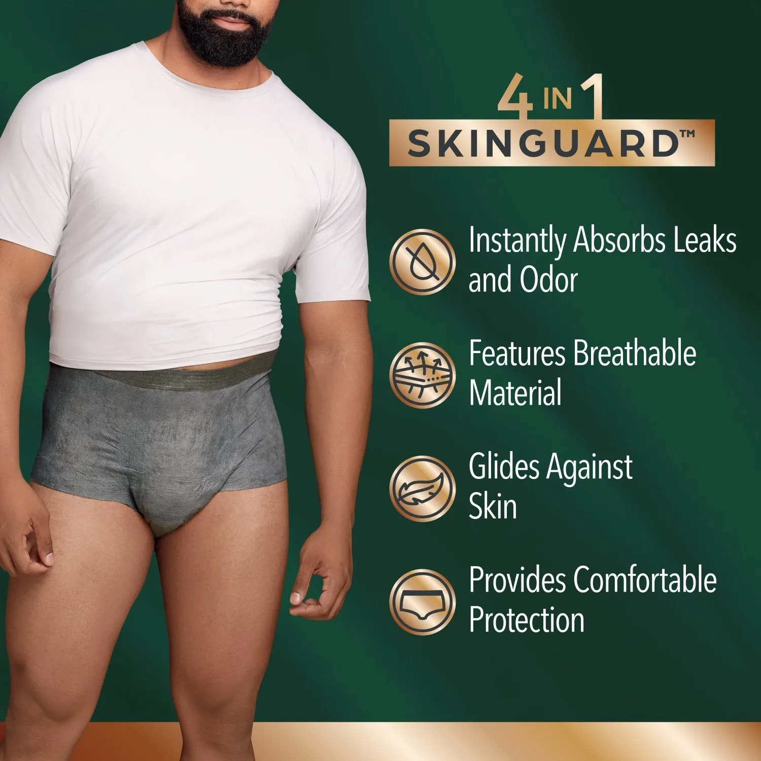 Depend Real Fit Incontinence Underwear for Men, Maximum Absorbency, Black & Grey