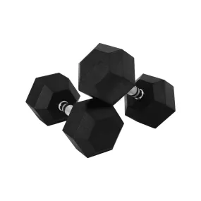 Durable Hex Design Rubber Dumbbells 7.5KG x 2 - Verpeak