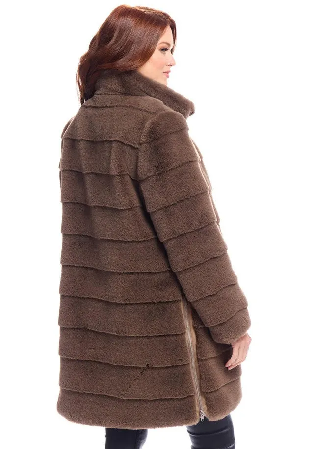 Faux Fur Getaway Coat - Mocha