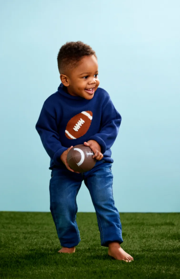 Football Rollneck Toddler Sweater