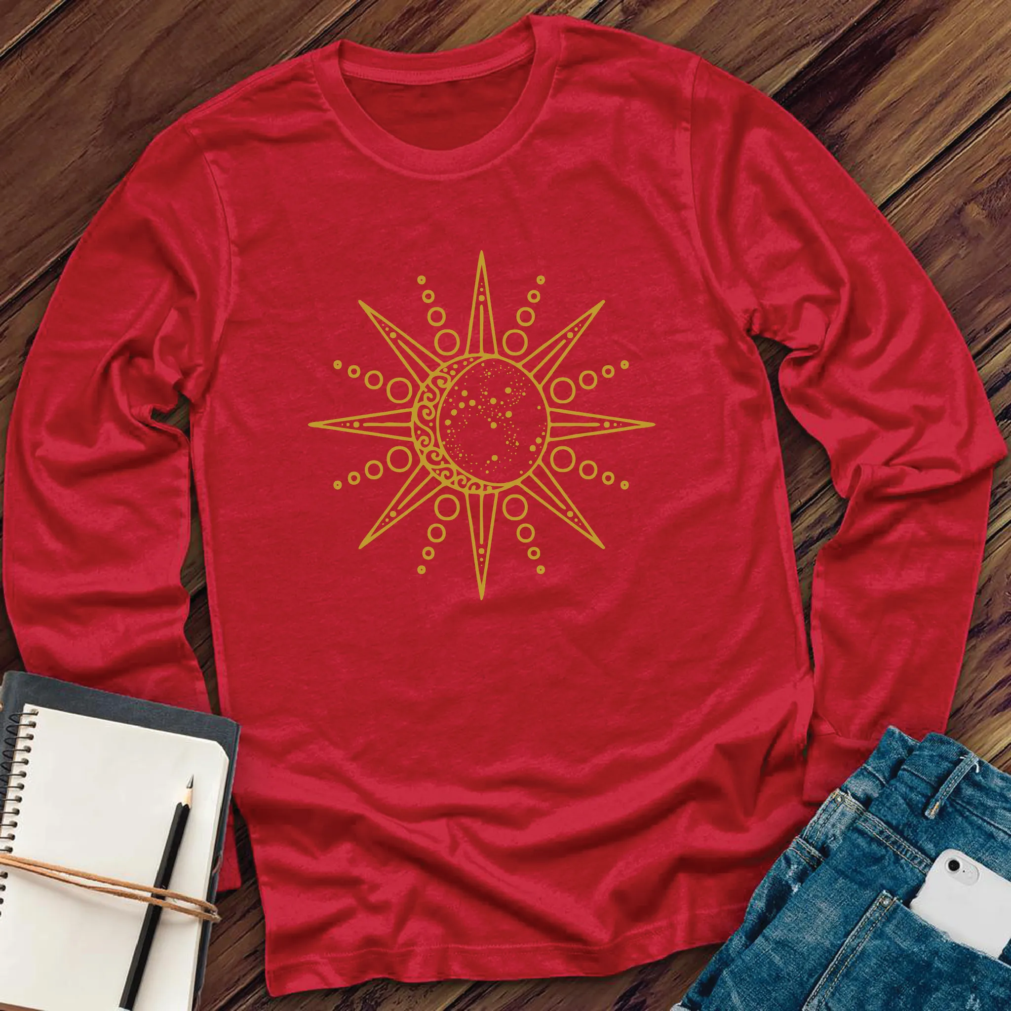 Geometric Sun and Moon Long Sleeve