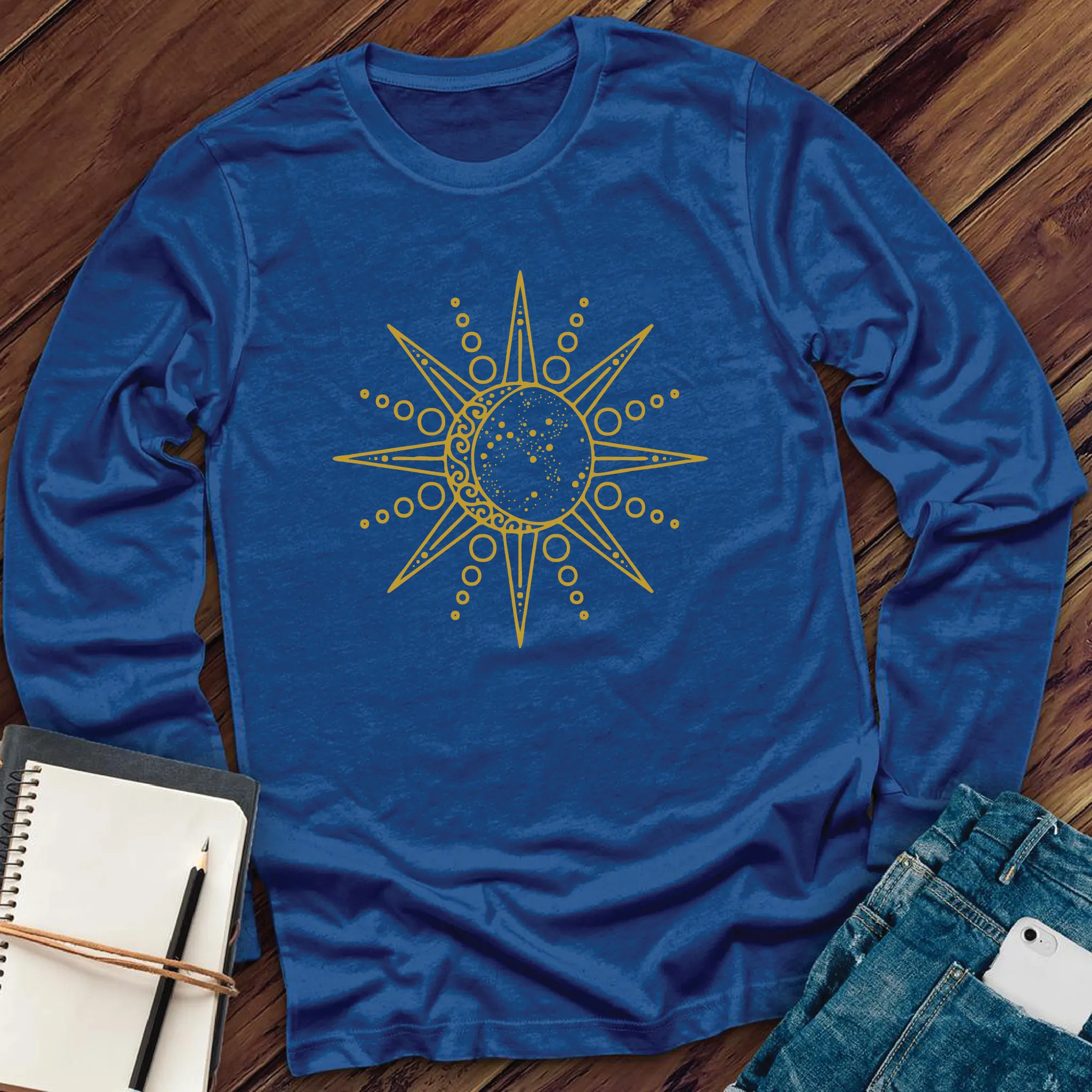 Geometric Sun and Moon Long Sleeve