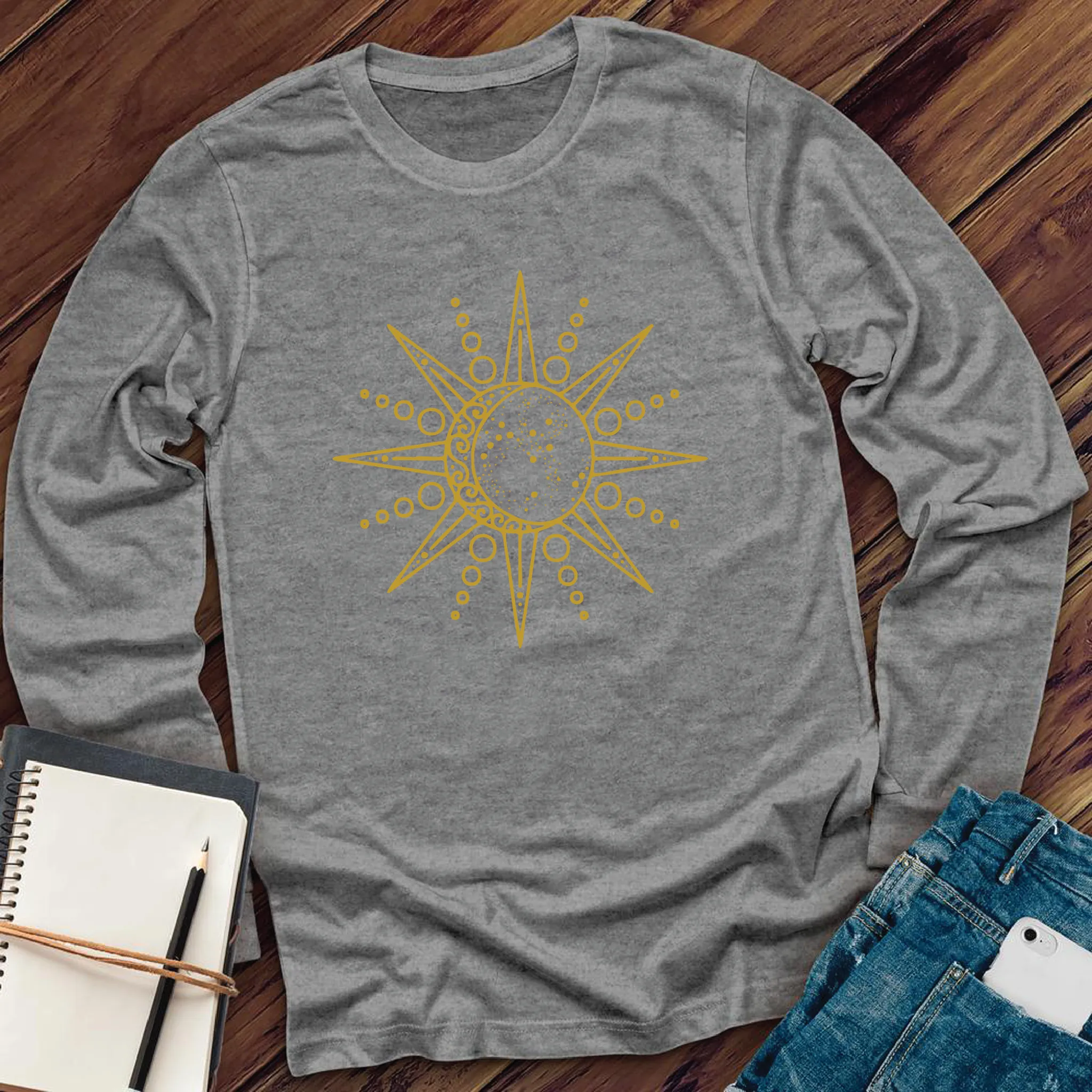 Geometric Sun and Moon Long Sleeve