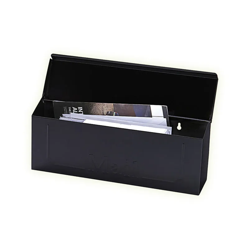 Gibraltar Mailboxes Townhouse Classic Galvanized Steel Wall Mount Black Mailbox