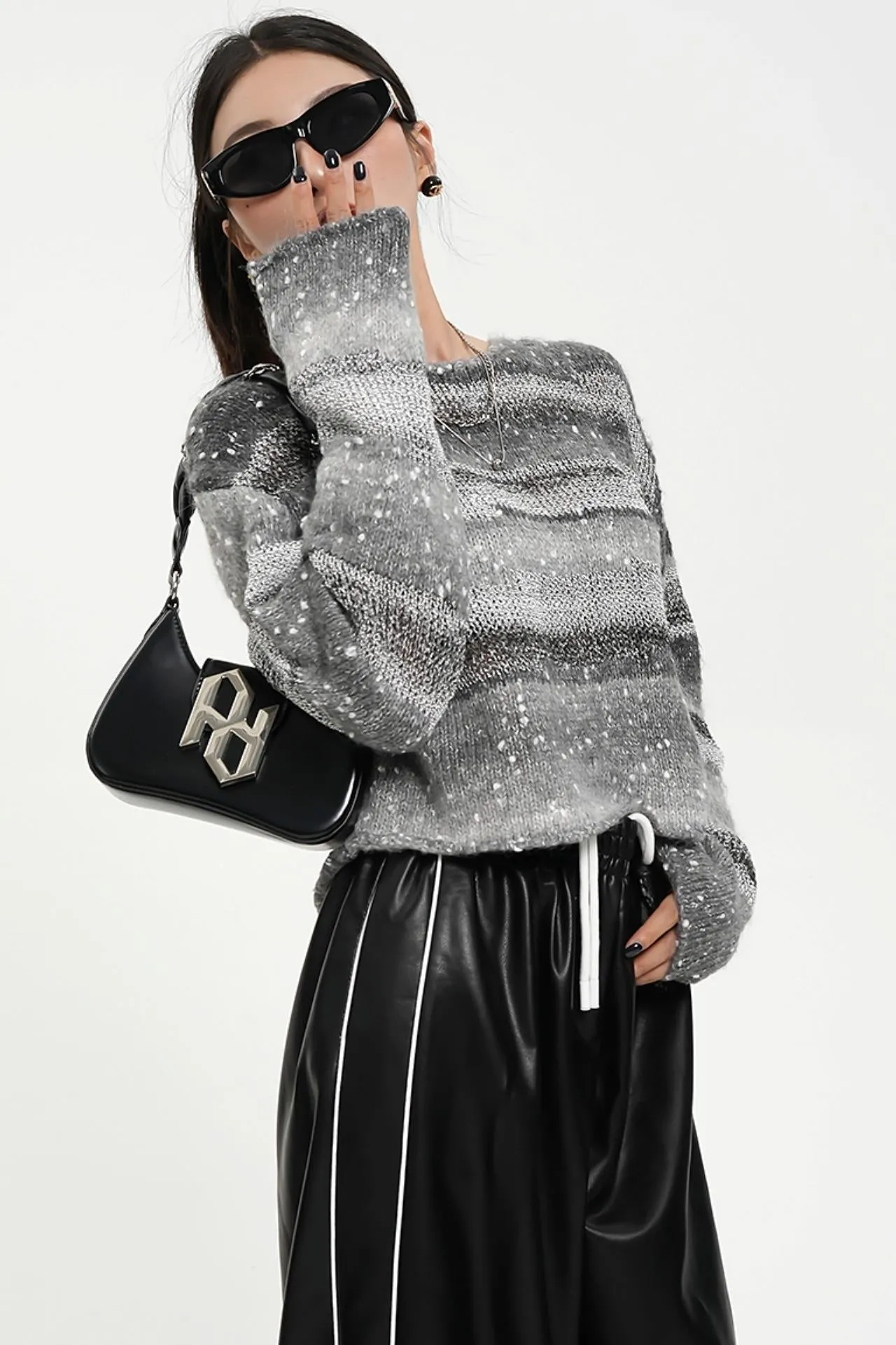 Gradient Speckled Knit Sweater
