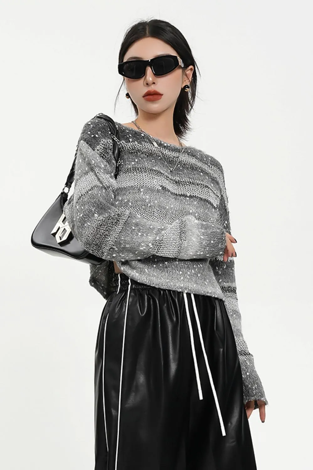 Gradient Speckled Knit Sweater