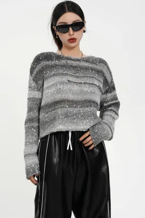 Gradient Speckled Knit Sweater