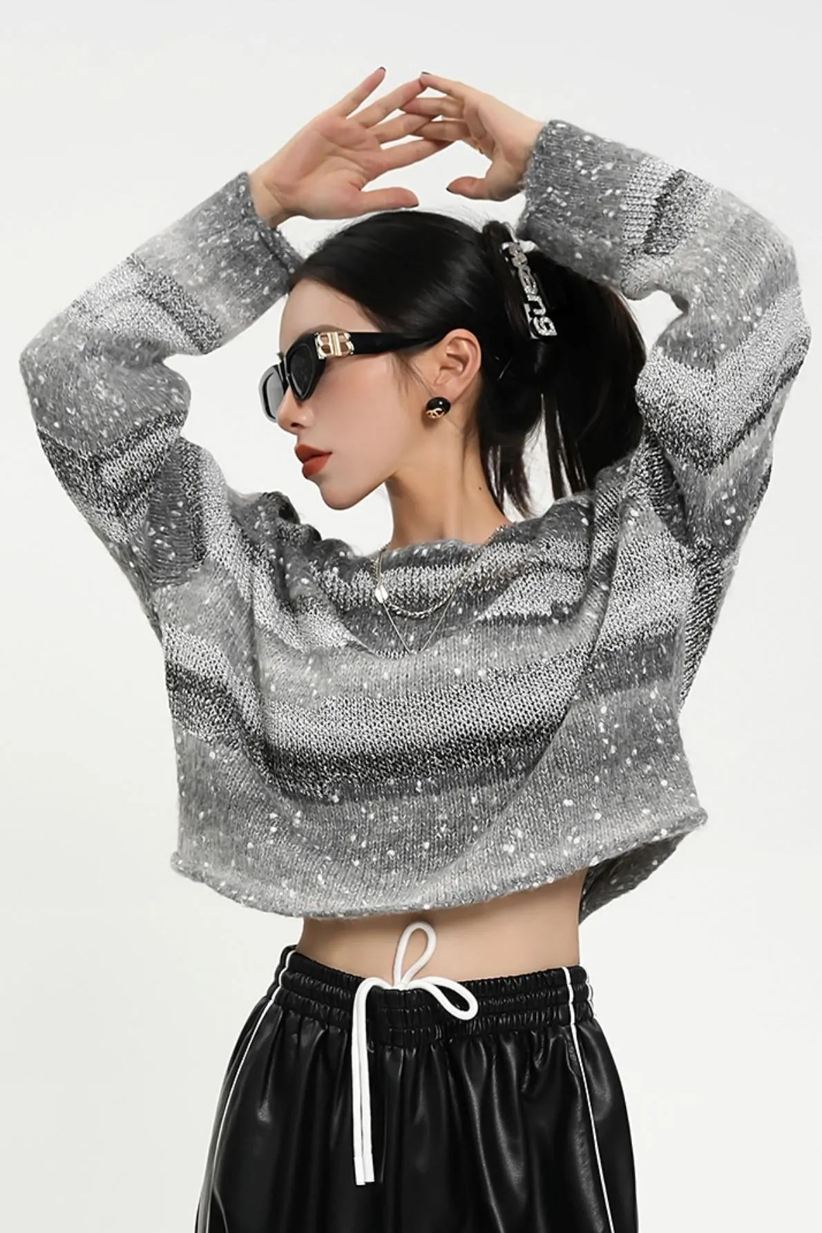 Gradient Speckled Knit Sweater