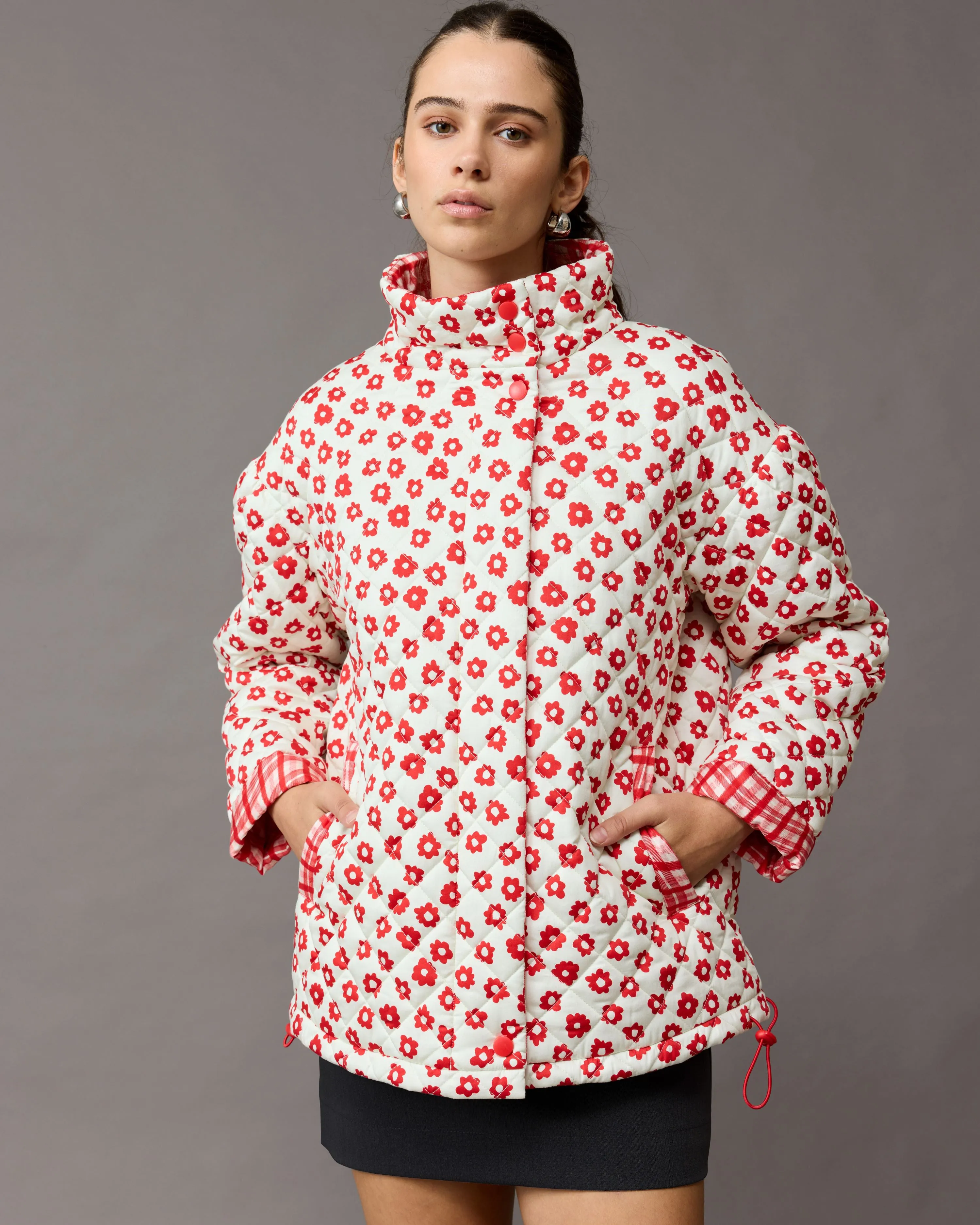 HARRIET JACKET RED DAISY