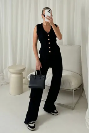 Keeley black waistcoat knit co ord