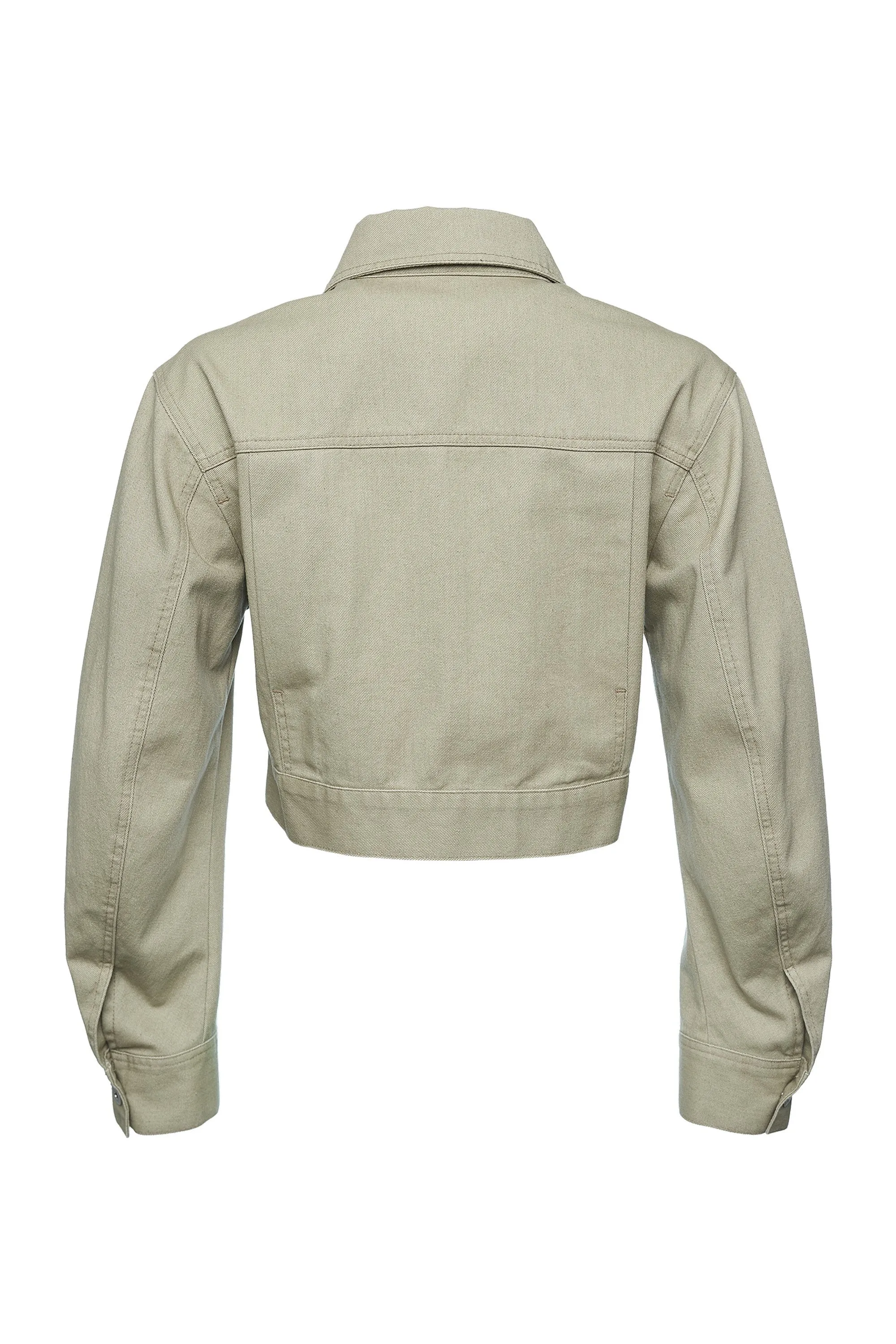 Khaki Cropped Baloon Jacket