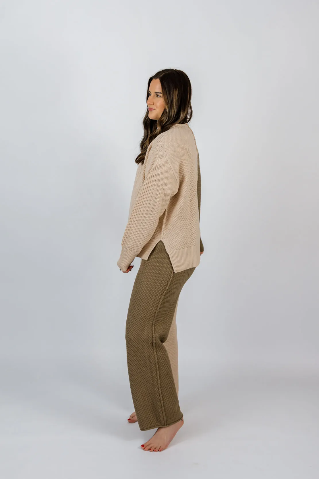 Kingsley Colorblock Sweater Set | Olive/Beige