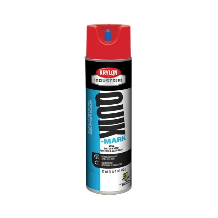 Krylon QUIK MARK Water based Inverted Marking Paints 17 oz. Brilliant Red 12 Cans