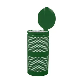 Landscape Series Perforated Waste Receptacle w- Lid (10 Gallon)