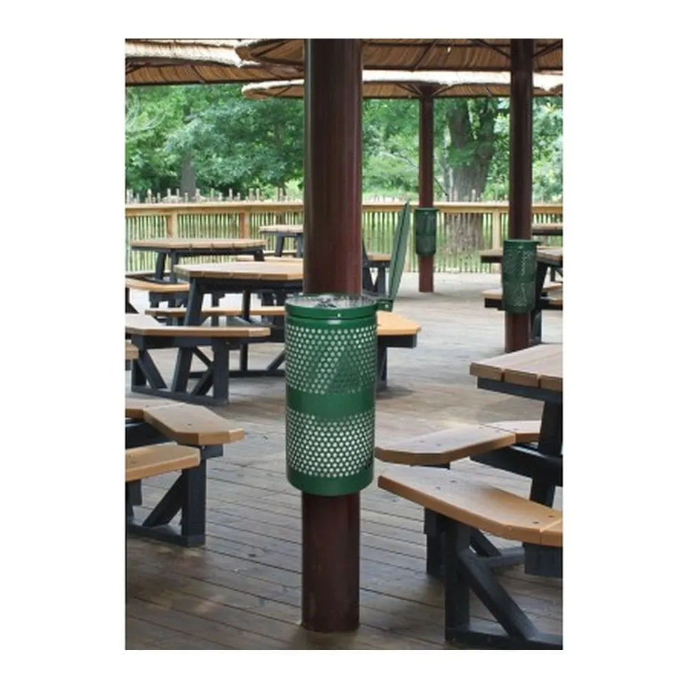 Landscape Series Perforated Waste Receptacle w- Lid (10 Gallon)