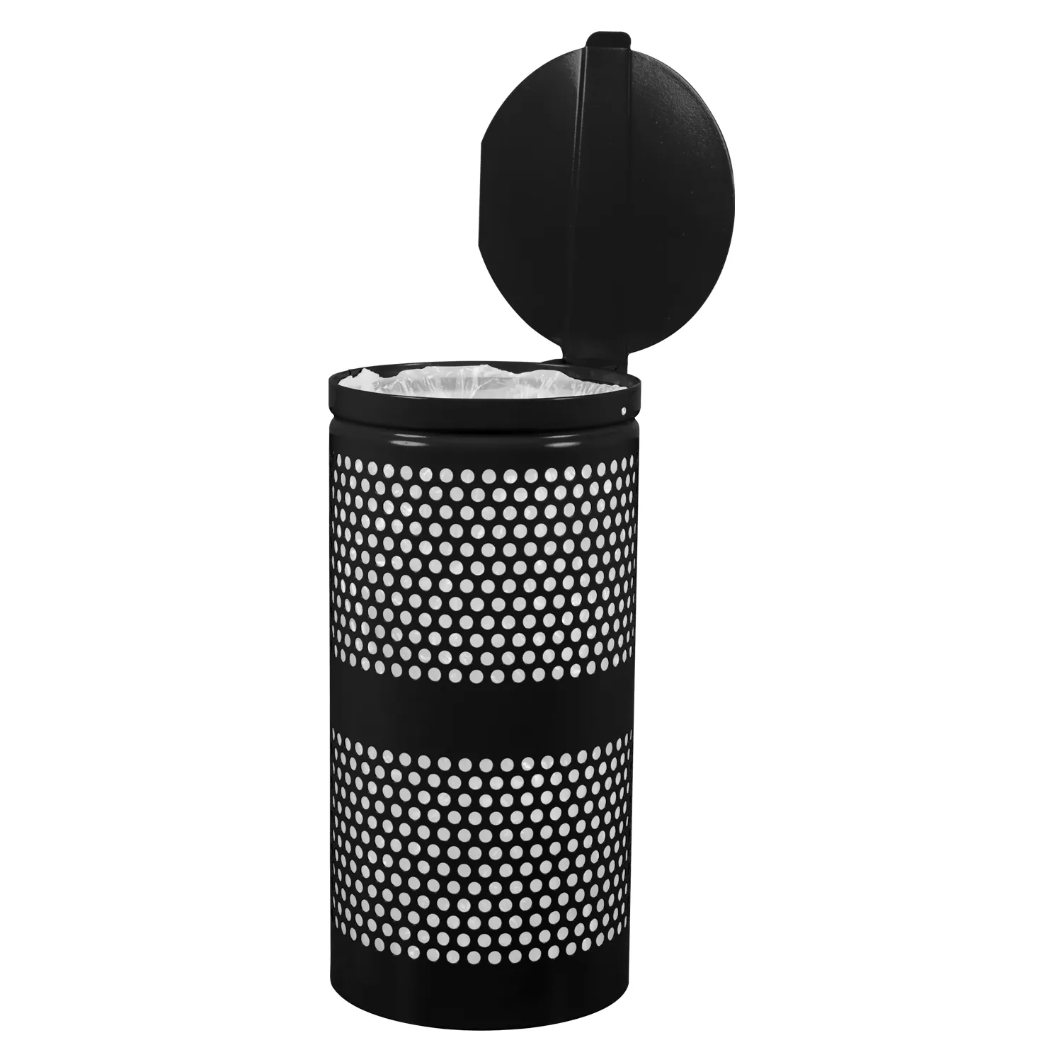 Landscape Series Perforated Waste Receptacle w- Lid (10 Gallon)