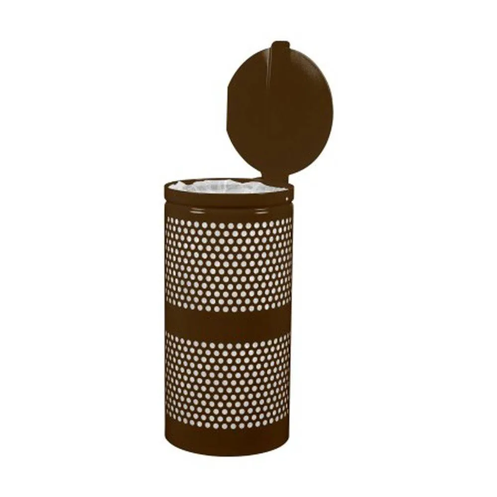 Landscape Series Perforated Waste Receptacle w- Lid (10 Gallon)