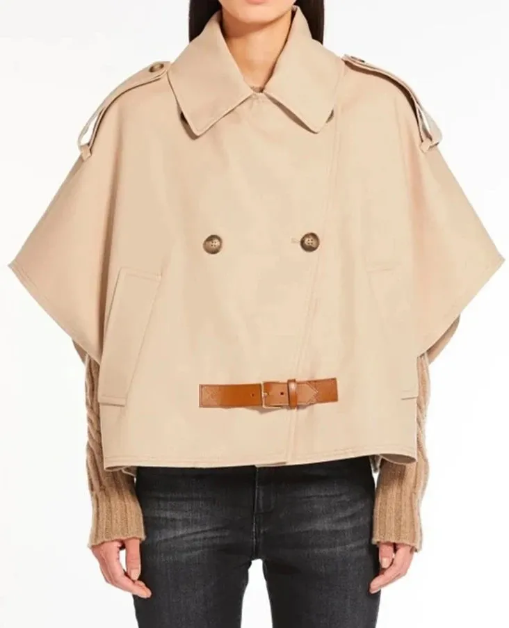 lapel double-breasted cloak short jackets
