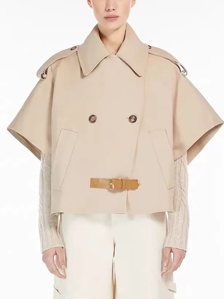 lapel double-breasted cloak short jackets