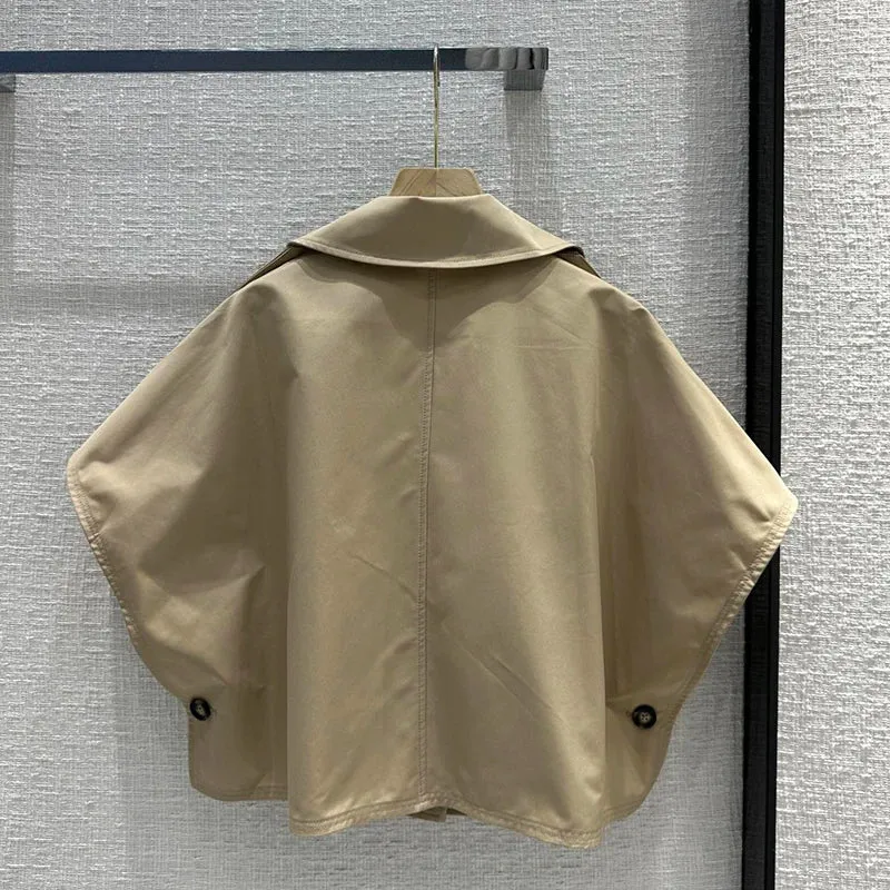 lapel double-breasted cloak short jackets