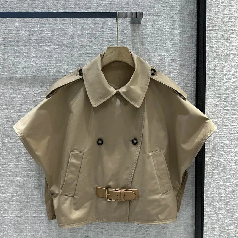 lapel double-breasted cloak short jackets