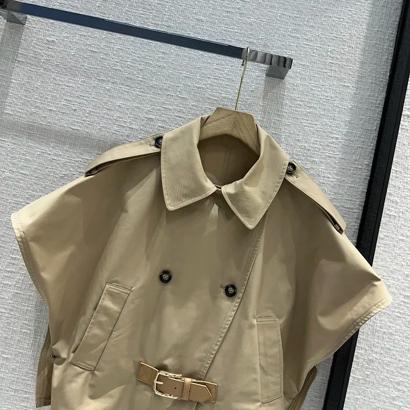 lapel double-breasted cloak short jackets