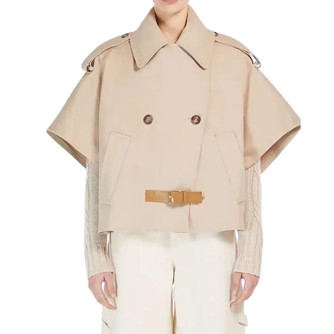 lapel double-breasted cloak short jackets