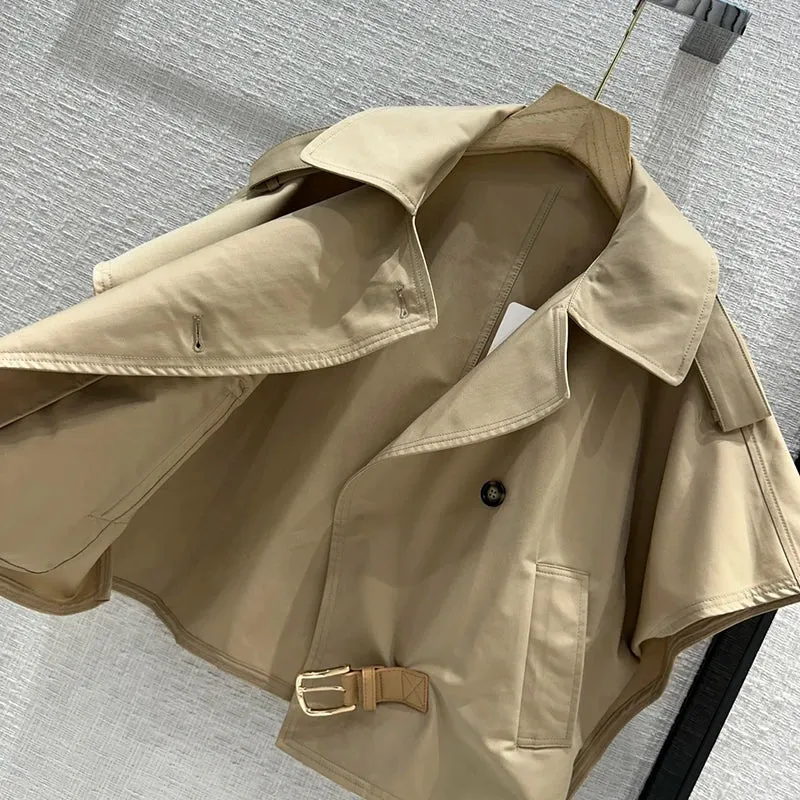 lapel double-breasted cloak short jackets