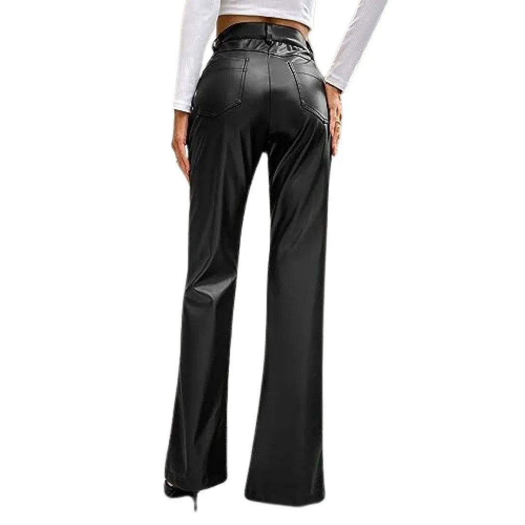 Leather Trouser Women With Unique Design Made With Leather