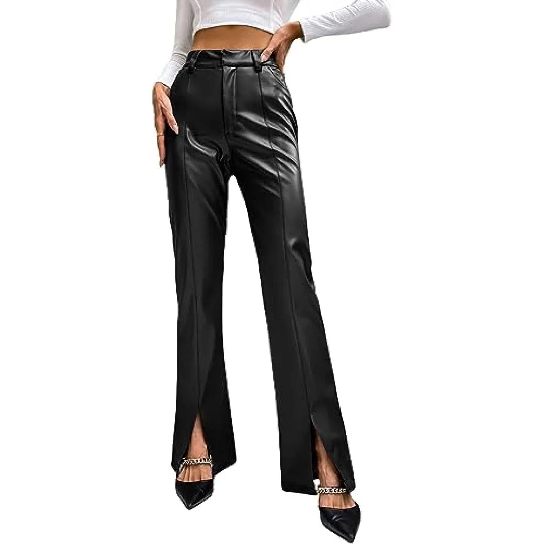 Leather Trouser Women With Unique Design Made With Leather