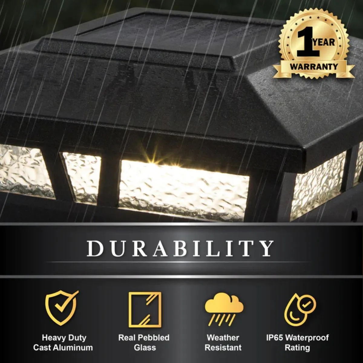 LED Solar Post Cap 6x6 10 Lumens 2700K (Pack Of 2)
