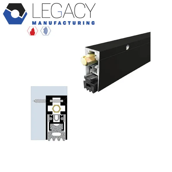Legacy Manufacturing - 7263 - Semi-Mortised Automatic Door Bottom - 29/32" x 1-15/16" - Matte Black Powder Coat - Optional Length
