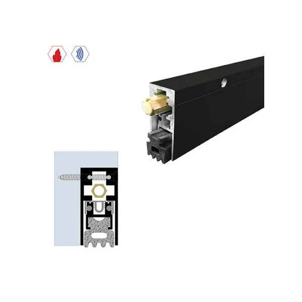 Legacy Manufacturing - 7263 - Semi-Mortised Automatic Door Bottom - 29/32" x 1-15/16" - Matte Black Powder Coat - Optional Length