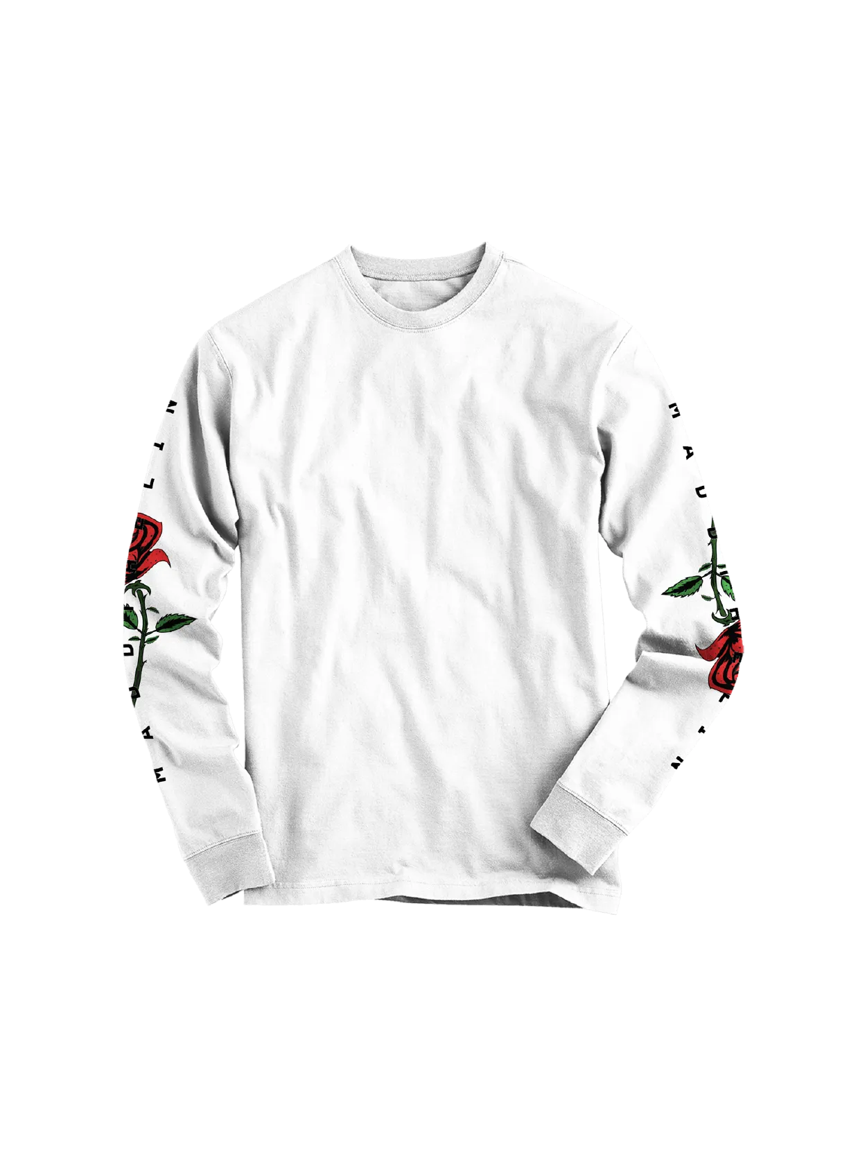 MADDTHELIN: ROSE LONG SLEEVE (WHITE) T-SHIRT
